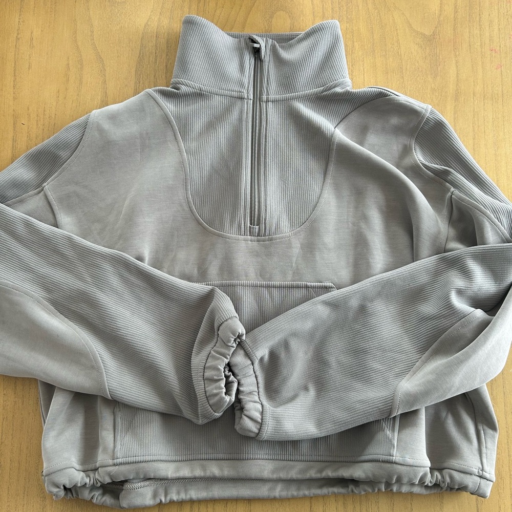 Cozy Gray Quarter-Zip Pullover
